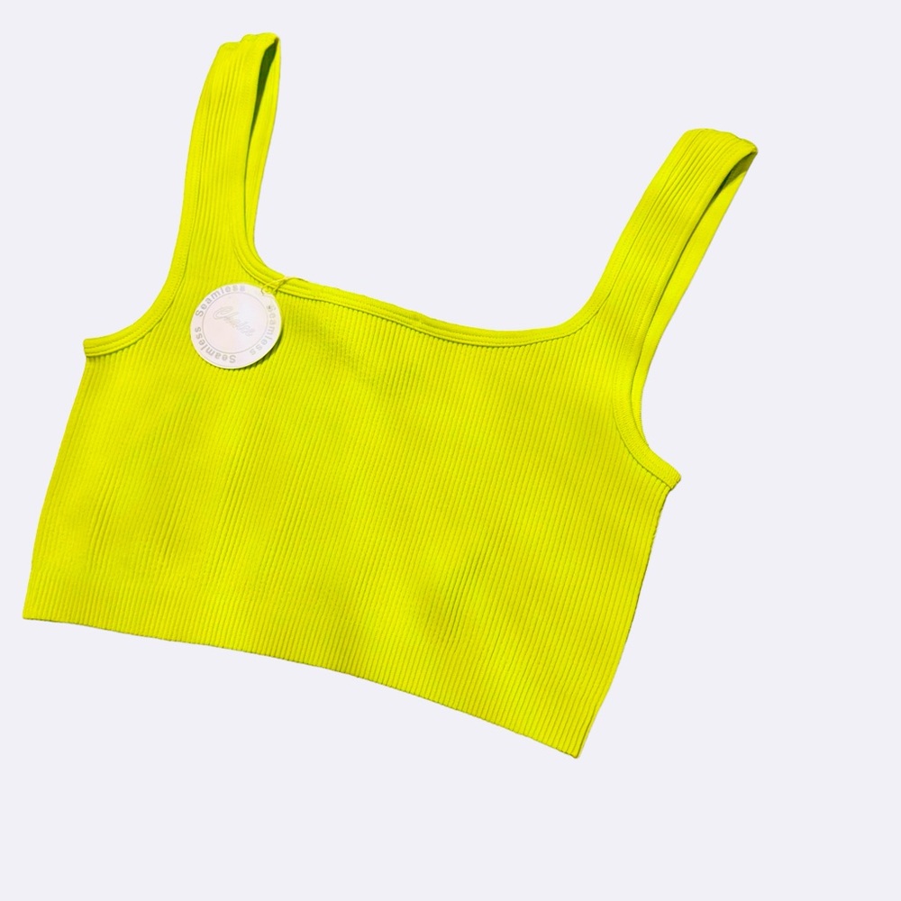 NWT Square Neck brat color ribbed Top, Bra, Tank Top New